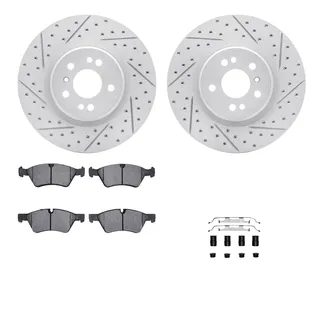 R1 Concepts WBSH1-63064 Brake Rotors - Carbon Coated - D/S W/ Perf Sport Pads & Hdw